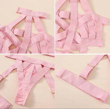 Load image into Gallery viewer, &#39;DIP IT LOW&#39; GARTER SET in PINK SUGAR