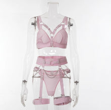 Load image into Gallery viewer, &#39;DIP IT LOW&#39; GARTER SET in PINK SUGAR