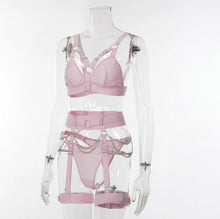 Load image into Gallery viewer, &#39;DIP IT LOW&#39; GARTER SET in PINK SUGAR