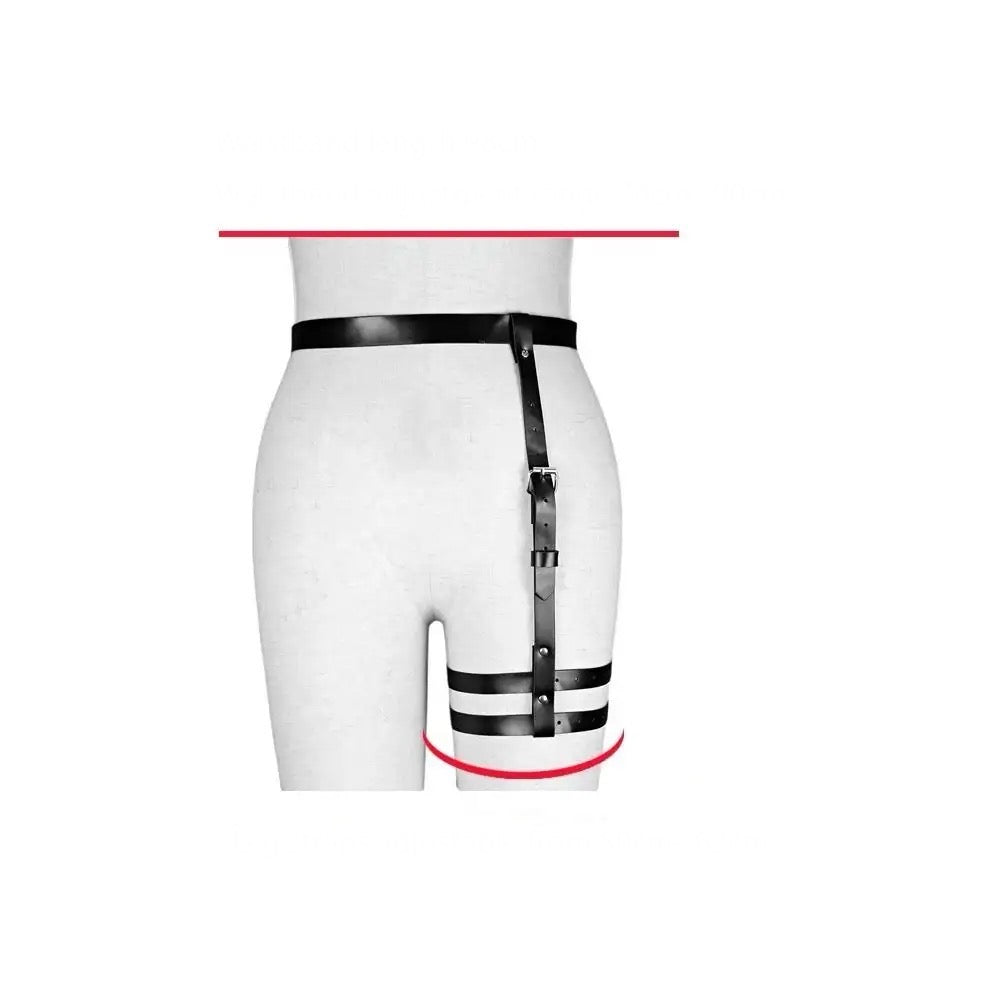 'THREE TIMES A LADY' LEATHER LOOK THIGH GARTER