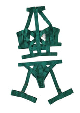 Load image into Gallery viewer, SIGNATURE 4-PIECE BONDAGE GARTER SET in GORGEOUS GREEN